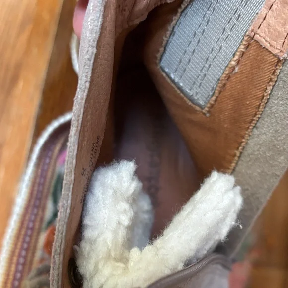 Jeffrey Campbell (8) Stanley Sand Colored Suede Shearling Hiking-Style Booties - Picture 8 of 15